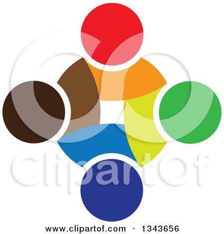 Clipart of a Teamwork Unity Circle of Abstract Colorful People 7 - Royalty Free Vector Illustration by ColorMagic