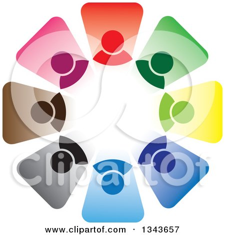 Clipart of a Teamwork Unity Circle of Colorful People 78 - Royalty Free Vector Illustration by ColorMagic