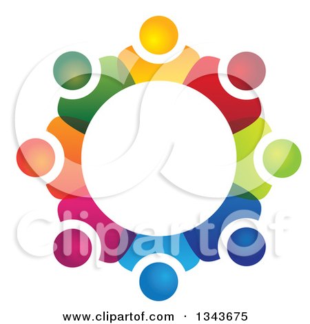 Clipart of a Teamwork Unity Circle of Colorful People 59 - Royalty Free Vector Illustration by ColorMagic