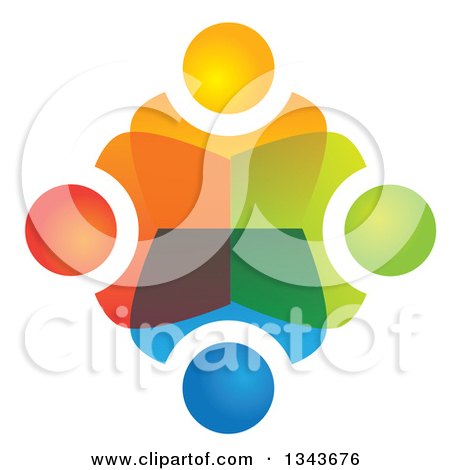Clipart of a Teamwork Unity Circle of Colorful People 60 - Royalty Free Vector Illustration by ColorMagic