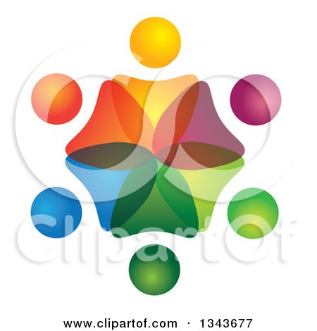 Clipart of a Teamwork Unity Circle of Colorful People 65 - Royalty Free Vector Illustration by ColorMagic