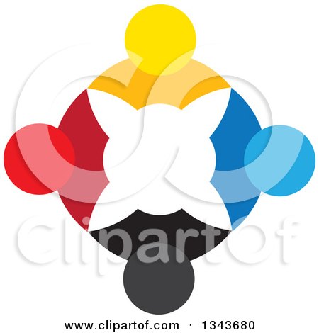 Clipart of a Teamwork Unity Circle of Colorful People 68 - Royalty Free Vector Illustration by ColorMagic