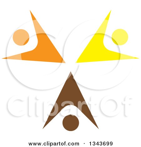 Clipart of a Teamwork Unity Circle of Colorful People Cheering or Dancing 64 - Royalty Free Vector Illustration by ColorMagic