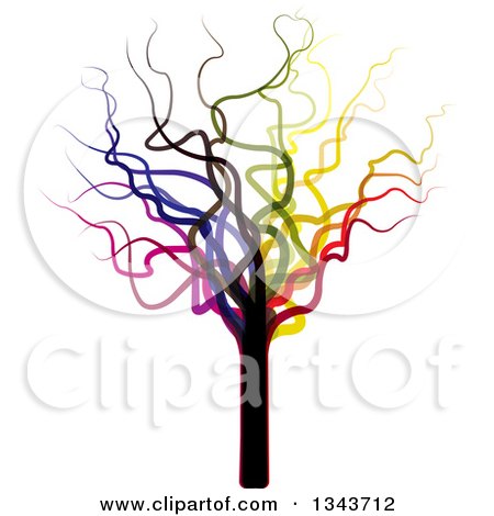 Clipart of a Funky Colorful Bare Tree 2 - Royalty Free Vector Illustration by ColorMagic