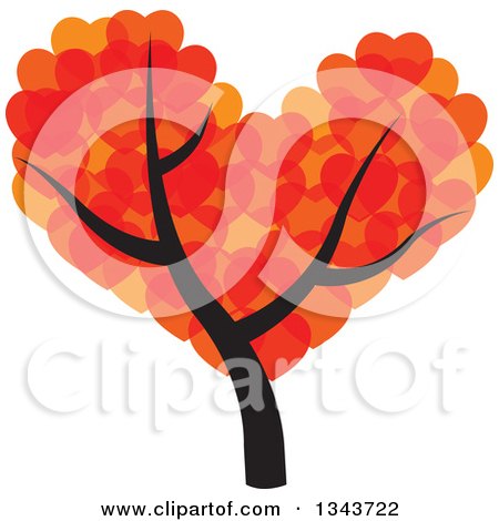 Clipart of a Tree with a Canopy of Hearts - Royalty Free Vector Illustration by ColorMagic