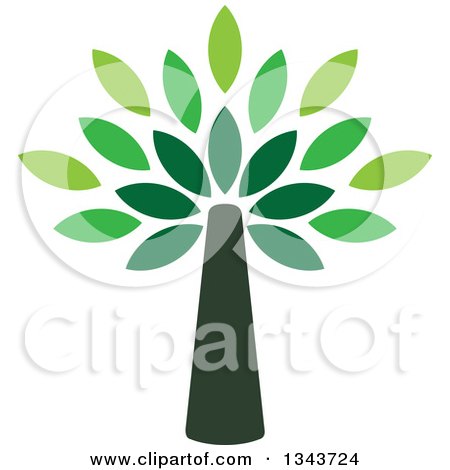 Clipart of a Green Tree - Royalty Free Vector Illustration by ColorMagic
