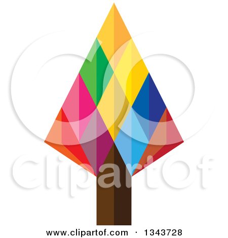 Clipart of a Colorful Geometric Tree - Royalty Free Vector Illustration by ColorMagic