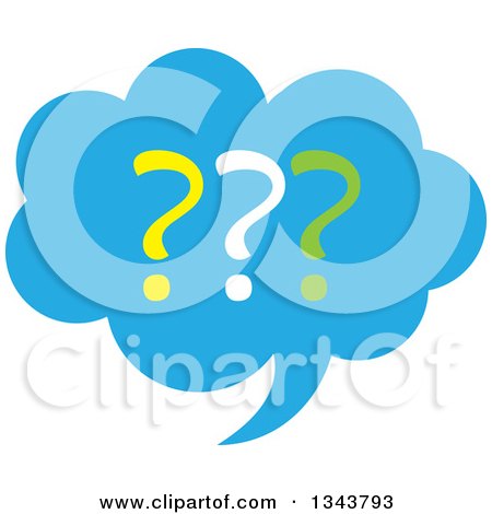 Clipart of a Blue Question Mark Speech Balloon Chat App Icon Design Element - Royalty Free Vector Illustration by ColorMagic