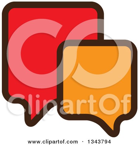 Clipart of a Red and Orange Speech Balloon Chat App Icon Design Element 2 - Royalty Free Vector Illustration by ColorMagic