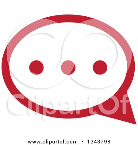 Clipart of a Red Speech Balloon Chat App Icon Design Element 2 - Royalty Free Vector Illustration by ColorMagic