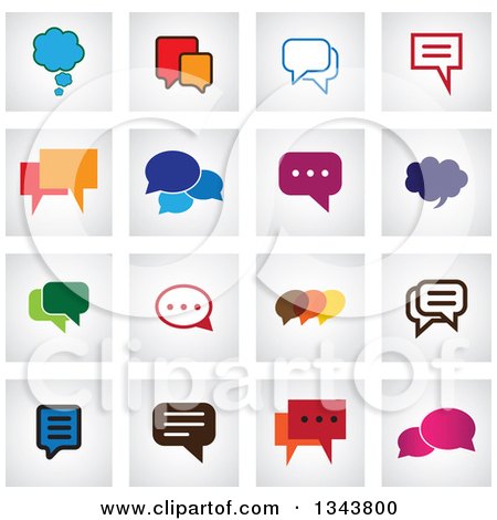 Clipart of Speech Balloon Chat App Icon Design Elements 2 - Royalty Free Vector Illustration by ColorMagic
