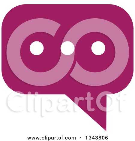 Clipart of a Purple Speech Balloon Chat App Icon Design Element - Royalty Free Vector Illustration by ColorMagic