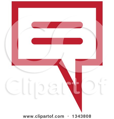 Clipart of a Red Speech Balloon Chat App Icon Design Element - Royalty Free Vector Illustration by ColorMagic