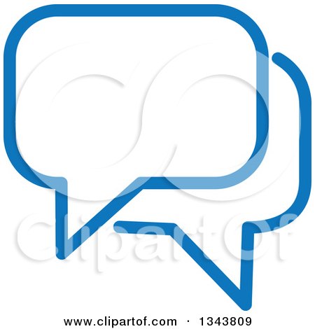 Clipart of a Blue Speech Balloon Chat App Icon Design Element 2 - Royalty Free Vector Illustration by ColorMagic