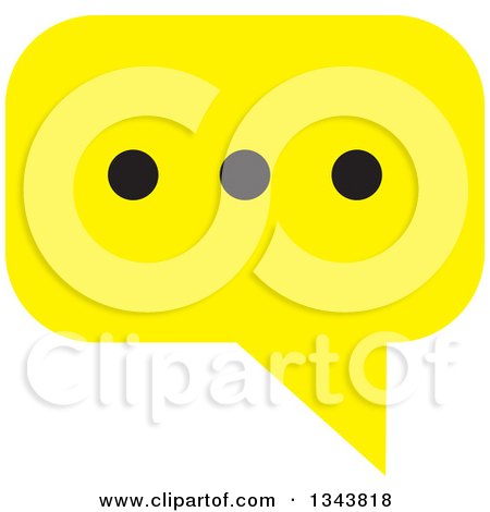 Clipart of a Yellow Speech Balloon Chat App Icon Design Element - Royalty Free Vector Illustration by ColorMagic