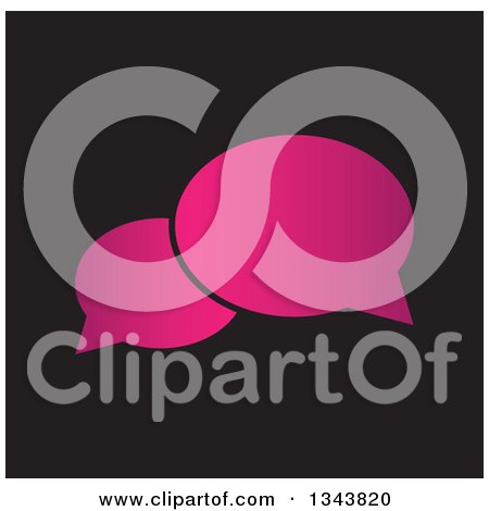 Clipart of a Pink Speech Balloon Chat App Icon Design Element over Black - Royalty Free Vector Illustration by ColorMagic