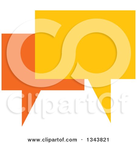 Clipart of a Yellow and Orange Speech Balloon Chat App Icon Design Element - Royalty Free Vector Illustration by ColorMagic