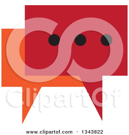 Clipart of a Red and Orange Speech Balloon Chat App Icon Design Element - Royalty Free Vector Illustration by ColorMagic