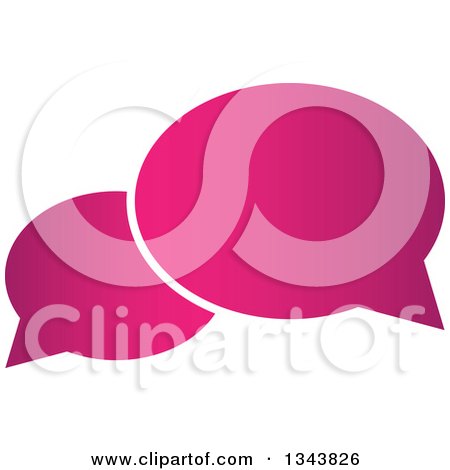 Clipart of a Pink Speech Balloon Chat App Icon Design Element - Royalty Free Vector Illustration by ColorMagic