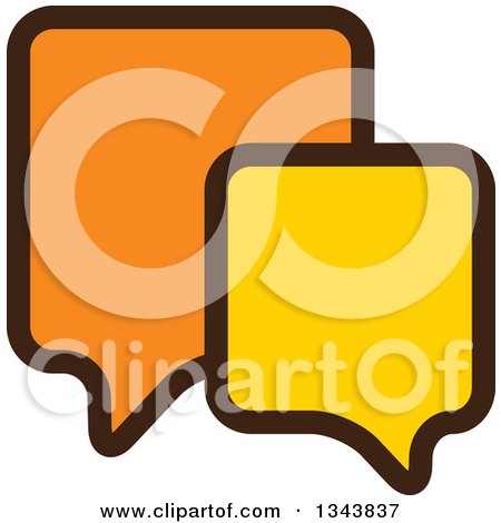 Clipart of a Yellow and Orange Speech Balloon Chat App Icon Design Element 2 - Royalty Free Vector Illustration by ColorMagic