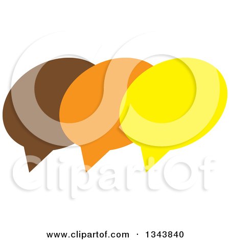Clipart of a Brown Orange and Yellow Speech Balloon Chat App Icon Design Element - Royalty Free Vector Illustration by ColorMagic