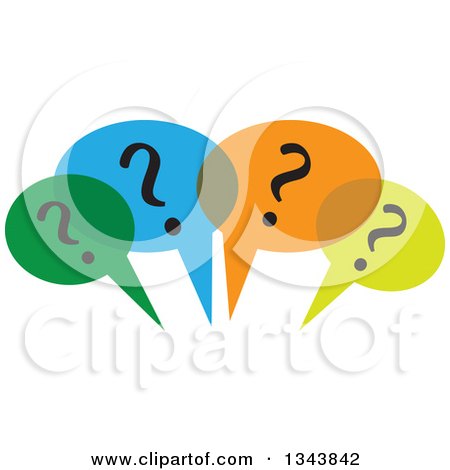 Clipart of Colorful Speech Balloons with Question Marks - Royalty Free Vector Illustration by ColorMagic