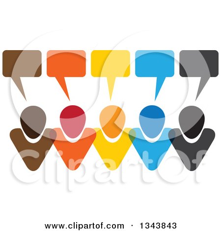 Clipart of a Colorful Group of People with Speech Balloons 9 - Royalty Free Vector Illustration by ColorMagic