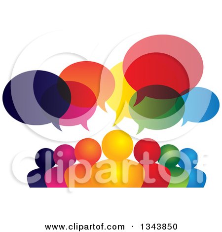 Clipart of a Colorful Group of People with Speech Balloons 4 - Royalty Free Vector Illustration by ColorMagic