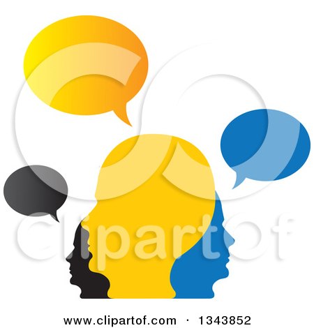 Clipart of a Colorful Group of People with Speech Balloons 6 - Royalty Free Vector Illustration by ColorMagic