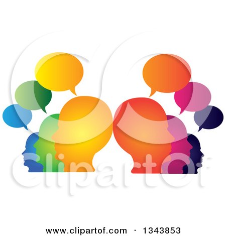 Clipart of a Colorful Group of People with Speech Balloons 5 - Royalty Free Vector Illustration by ColorMagic