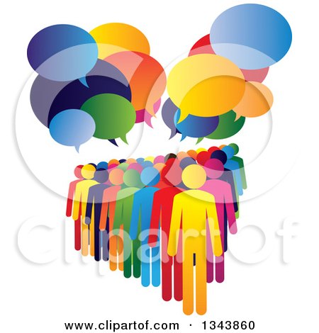 Clipart of a Colorful Group of People with Speech Balloons 3 - Royalty Free Vector Illustration by ColorMagic