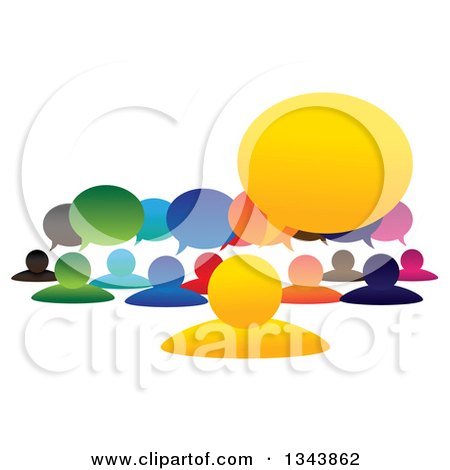 Clipart of a Colorful Group of People with Speech Balloons 2 - Royalty Free Vector Illustration by ColorMagic