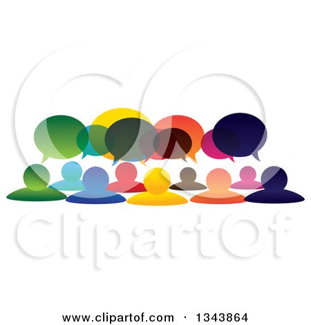 Clipart of a Colorful Group of People with Speech Balloons - Royalty Free Vector Illustration by ColorMagic