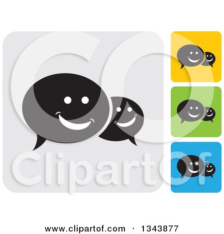 Clipart of Rounded Corner Square Speech Balloon App Icon Design Elements 2 - Royalty Free Vector Illustration by ColorMagic
