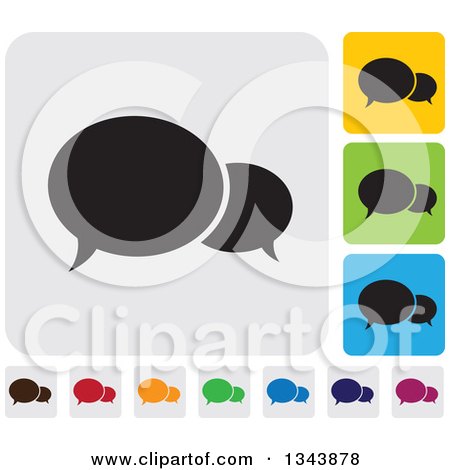 Clipart of Rounded Corner Square Speech Balloon App Icon Design Elements - Royalty Free Vector Illustration by ColorMagic