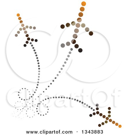 Clipart of Jets Made of Brown and Black Dots, with Trails - Royalty Free Vector Illustration by ColorMagic