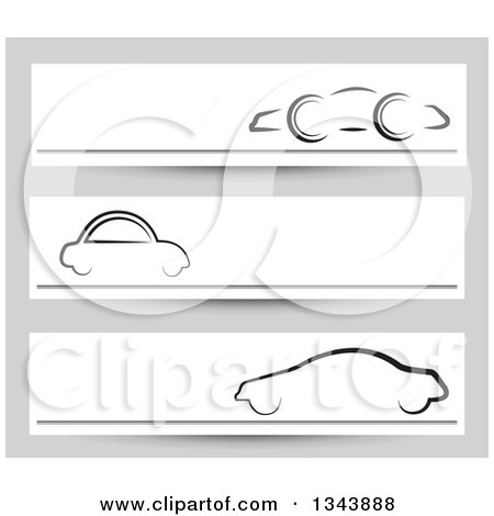 Clipart of Car Website Banners over Gray - Royalty Free Vector Illustration by ColorMagic
