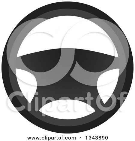 Clipart of a Grayscale Car Steering Wheel - Royalty Free Vector Illustration by ColorMagic
