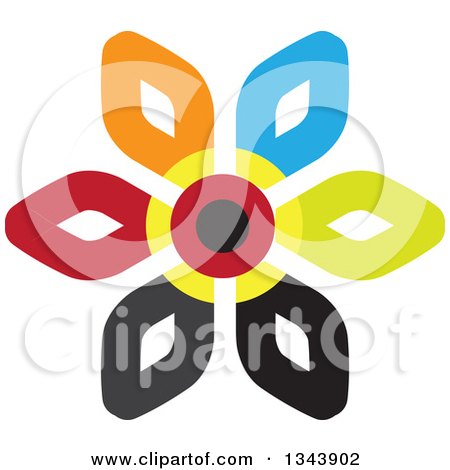 Clipart of a Colorful Flower 5 - Royalty Free Vector Illustration by ColorMagic