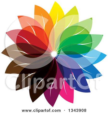 Clipart of a Colorful Flower 8 - Royalty Free Vector Illustration by ColorMagic