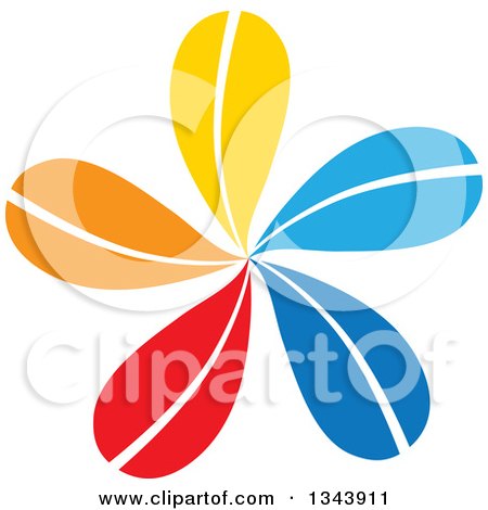 Clipart of a Colorful Flower - Royalty Free Vector Illustration by ColorMagic