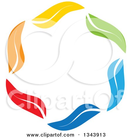 Clipart of Circle of Colorful Leaves - Royalty Free Vector Illustration by ColorMagic