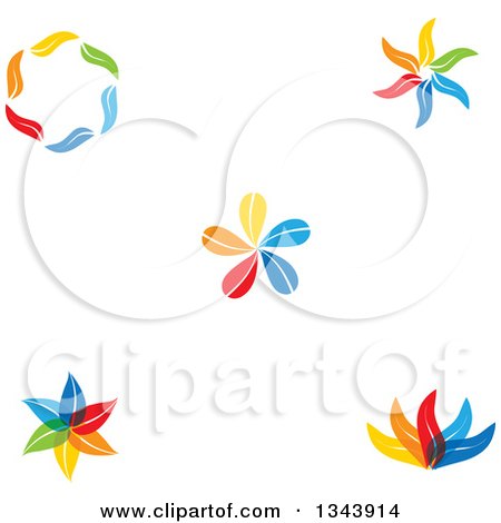 Clipart of Colorful Flowers - Royalty Free Vector Illustration by ColorMagic