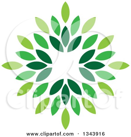 Clipart of a Green Leaf Design 2 - Royalty Free Vector Illustration by ColorMagic