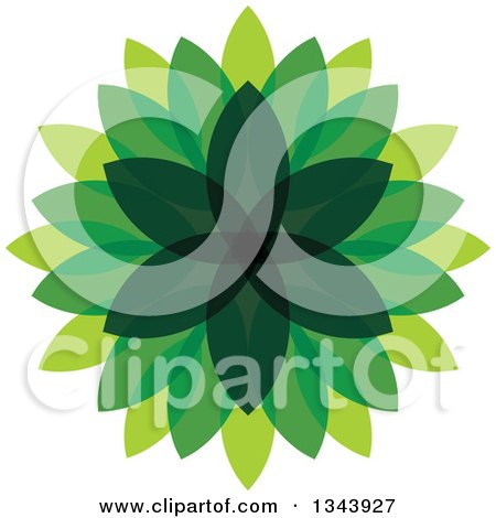 Clipart of a Green Leaf Design 5 - Royalty Free Vector Illustration by ColorMagic