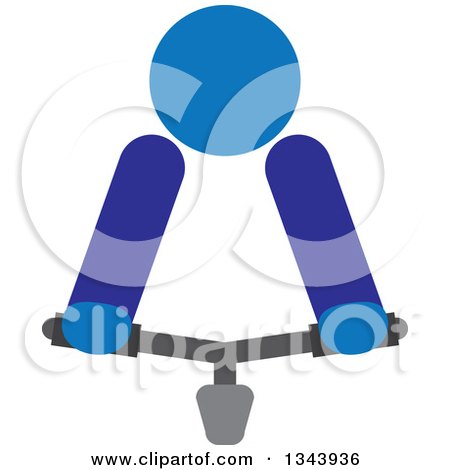 Clipart of a Blue Person Riding a Bicycle, with Only Visible Handlebars - Royalty Free Vector Illustration by ColorMagic