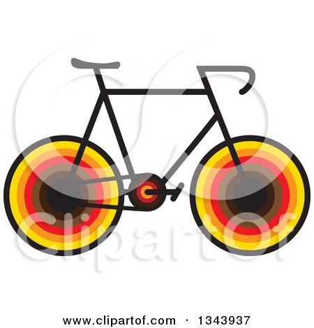 Clipart of a Bicycle with Colorful Wheels - Royalty Free Vector Illustration by ColorMagic
