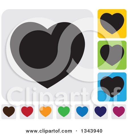 Clipart of Rounded Corner Square Heart App Icon Design Elements 5 - Royalty Free Vector Illustration by ColorMagic