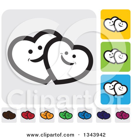 Clipart of Rounded Corner Square Heart App Icon Design Elements 6 - Royalty Free Vector Illustration by ColorMagic