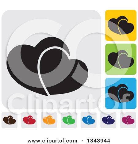 Clipart of Rounded Corner Square Heart App Icon Design Elements 2 - Royalty Free Vector Illustration by ColorMagic